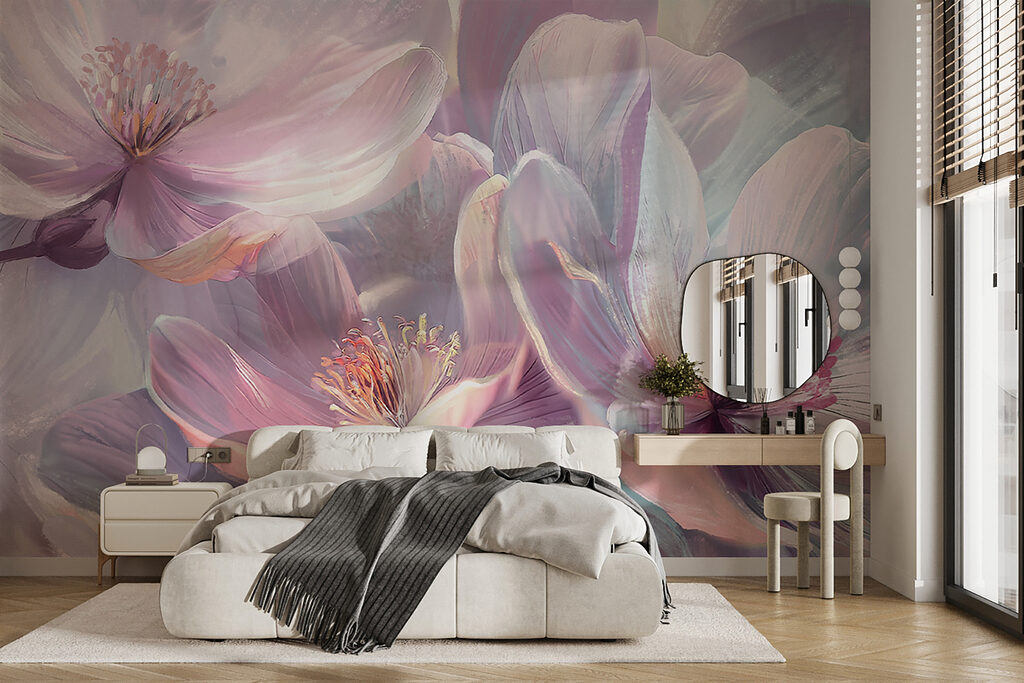Lila bloemen in glans — interieur 2