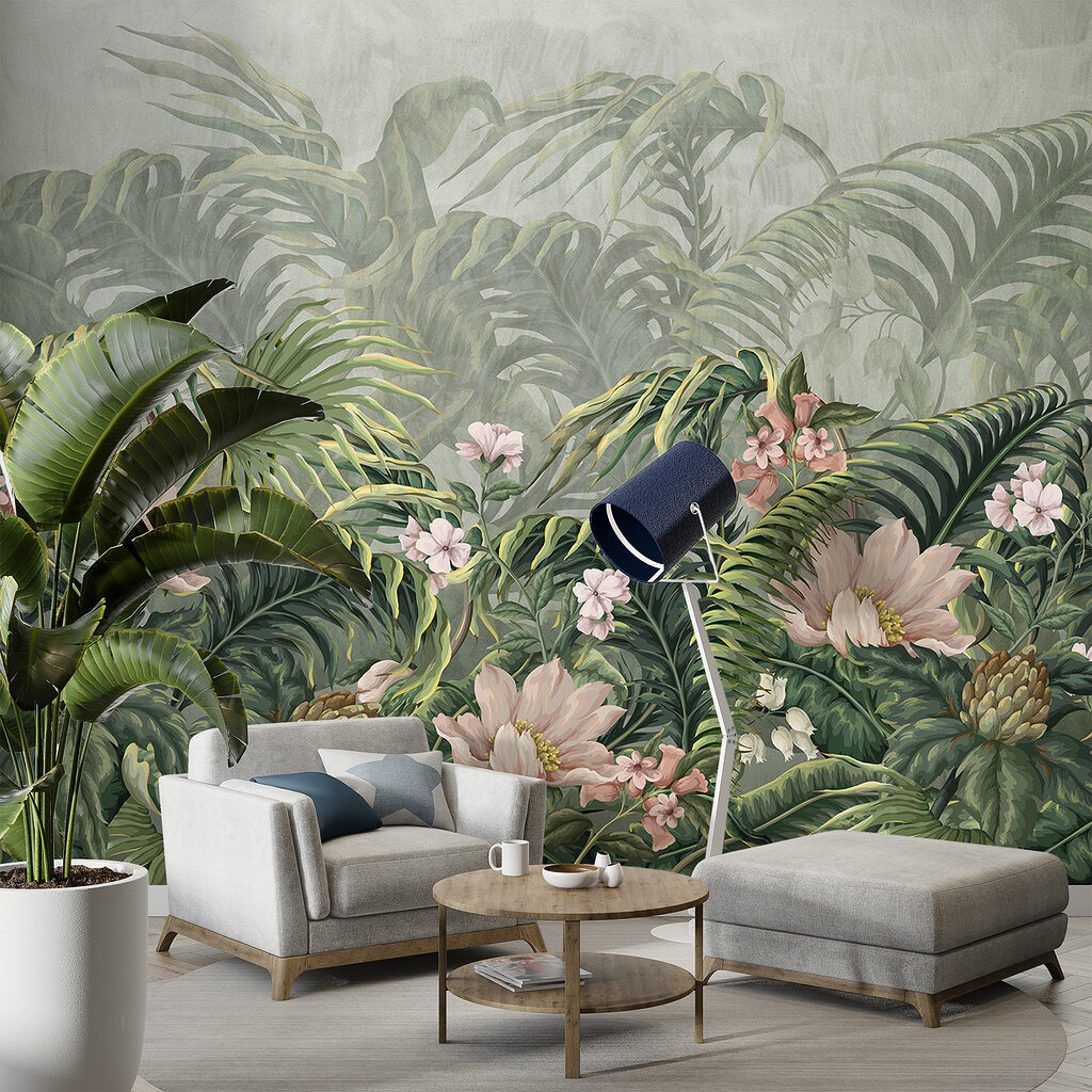Bloeiende jungle in grijsgroen — interieur 2