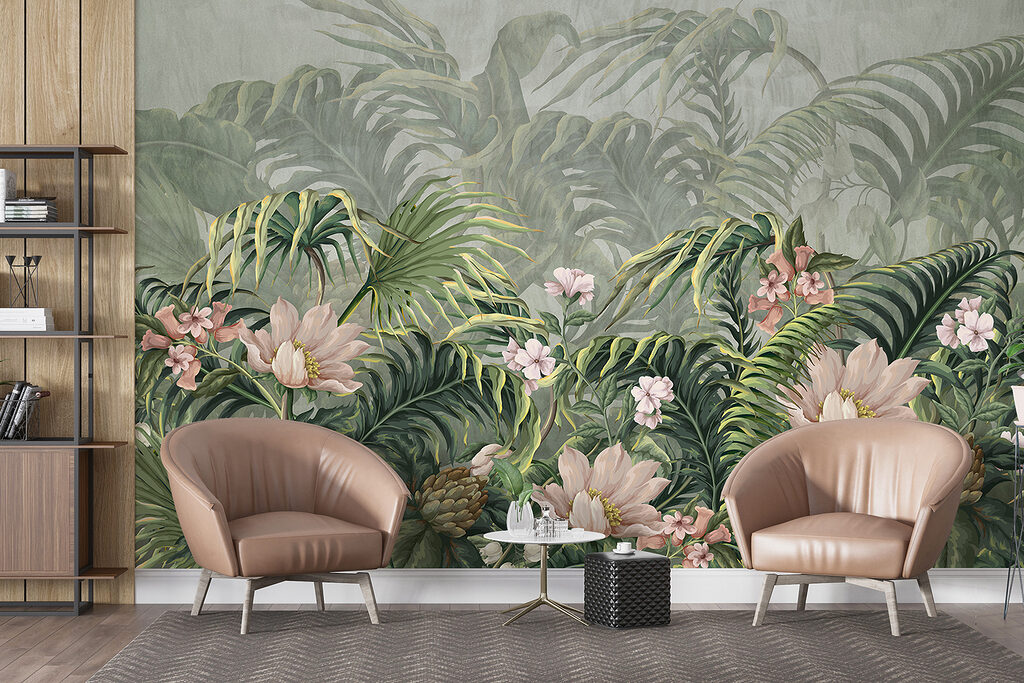 Bloeiende jungle in grijsgroen — interieur 3