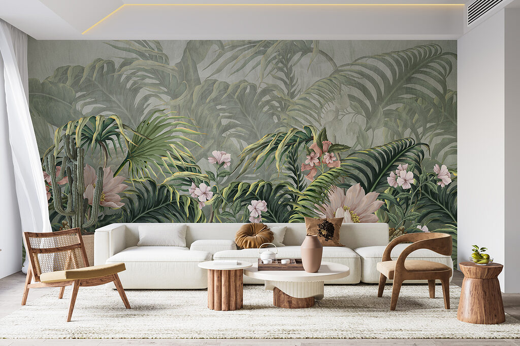 Bloeiende jungle in grijsgroen — interieur 4