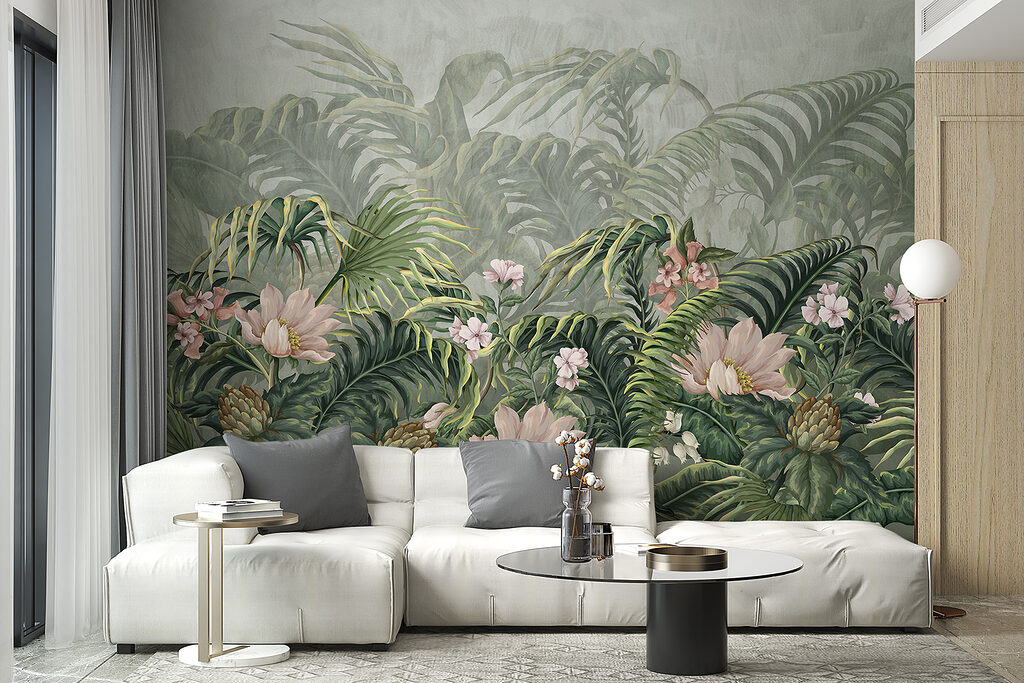 Bloeiende jungle in grijsgroen — interieur 5