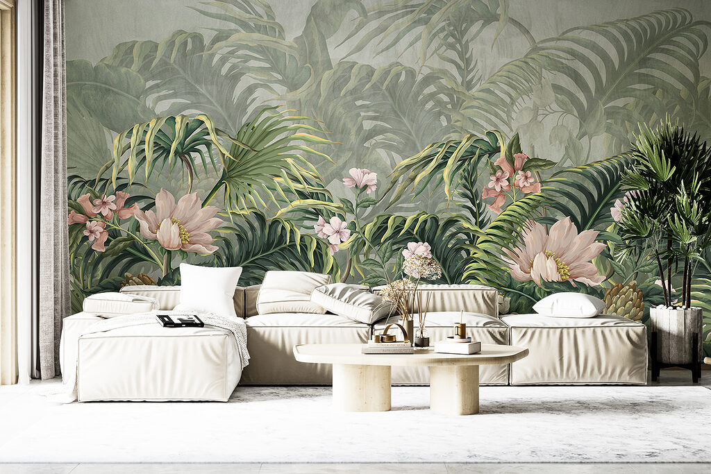 Bloeiende jungle in grijsgroen — interieur 6