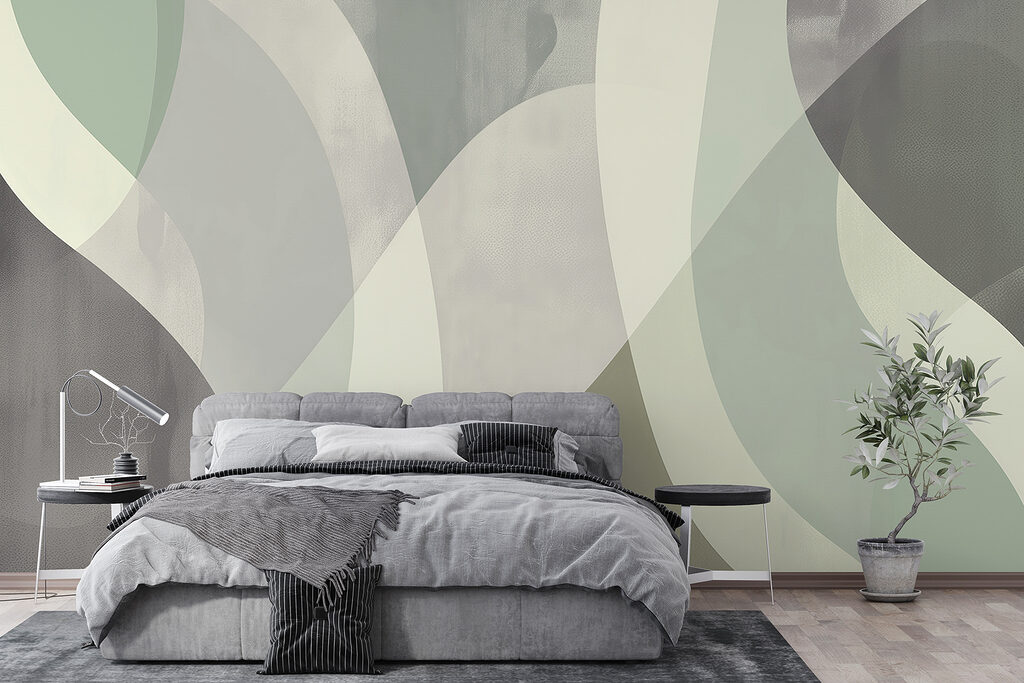 Gebogen banen in grijsgroen — interieur 2