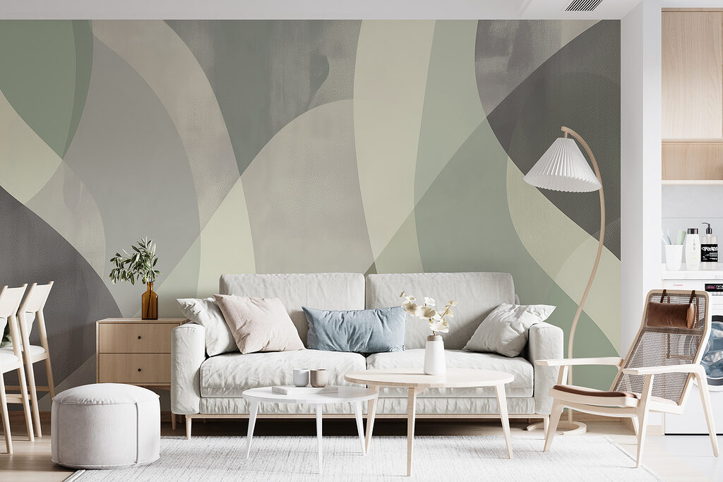 Gebogen banen in grijsgroen — interieur 3