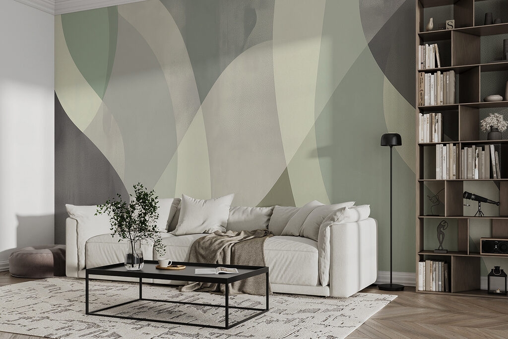 Gebogen banen in grijsgroen — interieur 4