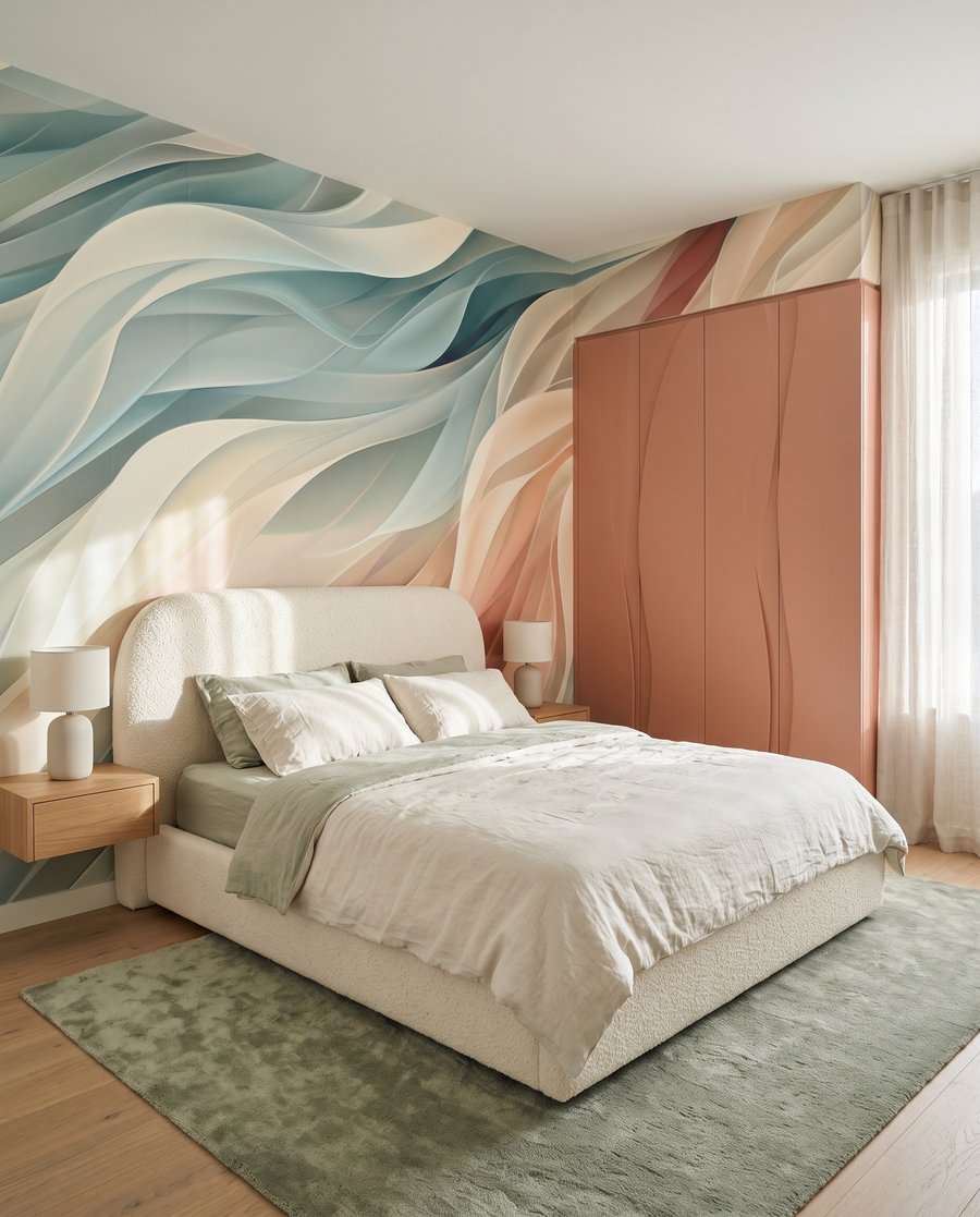Pastelbladen als gevouwen linten — interieur 3