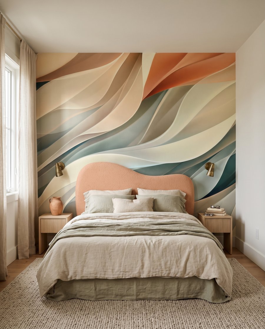 Pastelgolven vouwen door elkaar — interieur 2
