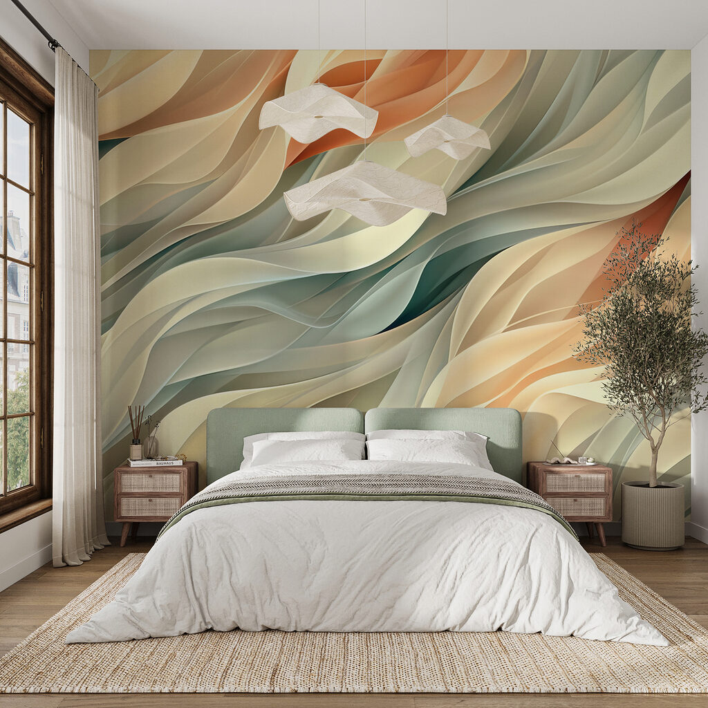 Pastelgolven vouwen door elkaar — interieur 3