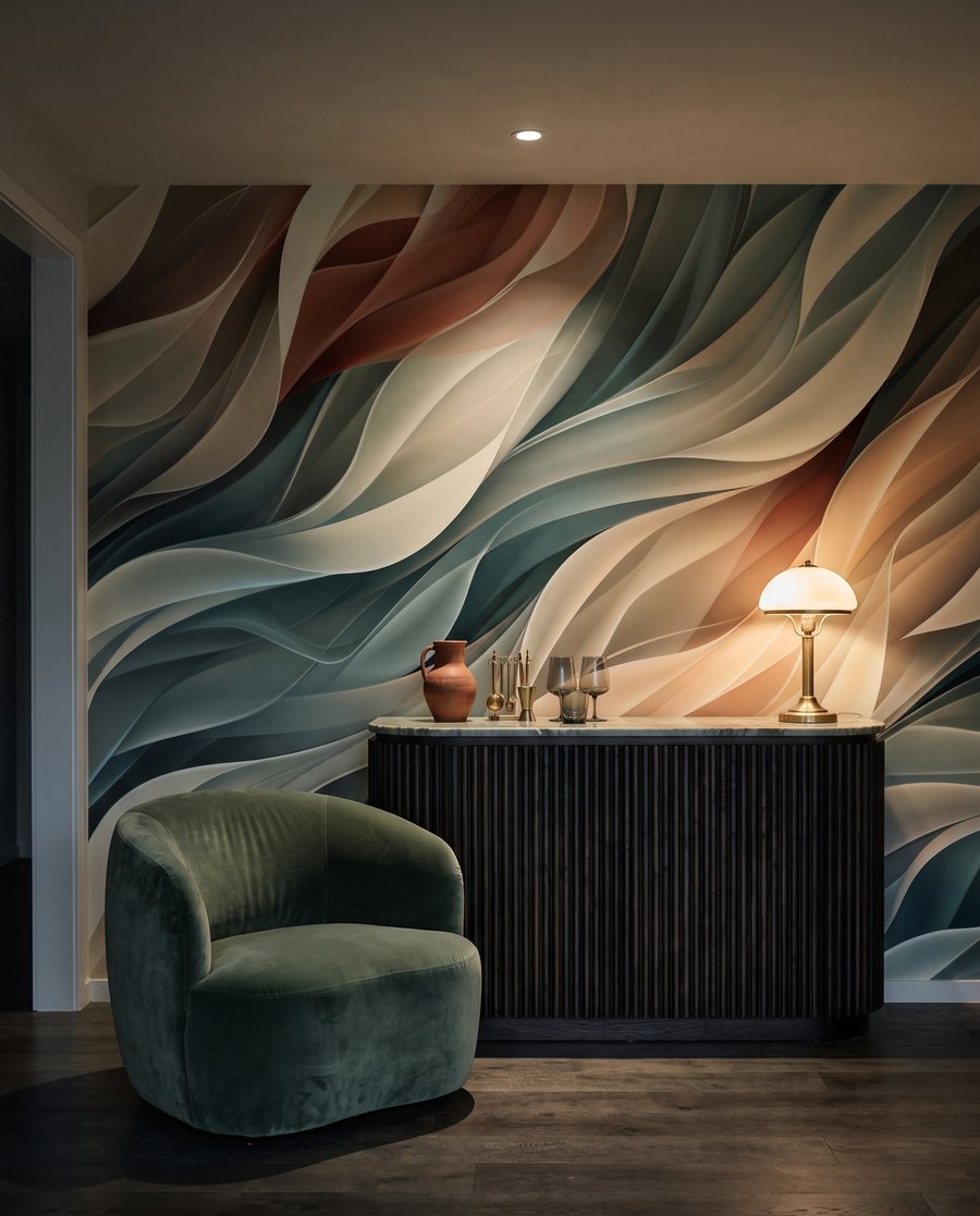 Pastelgolven vouwen door elkaar — interieur 5