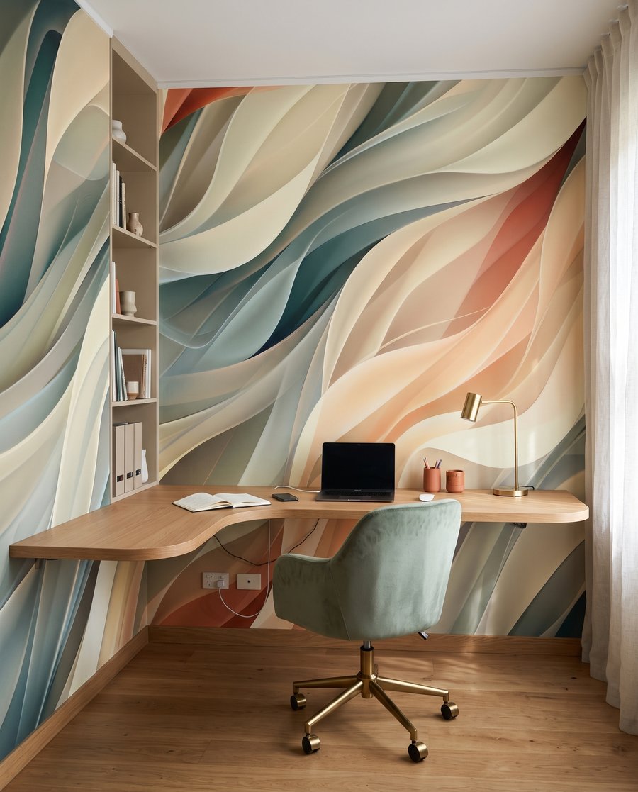 Pastelgolven vouwen door elkaar — interieur 9