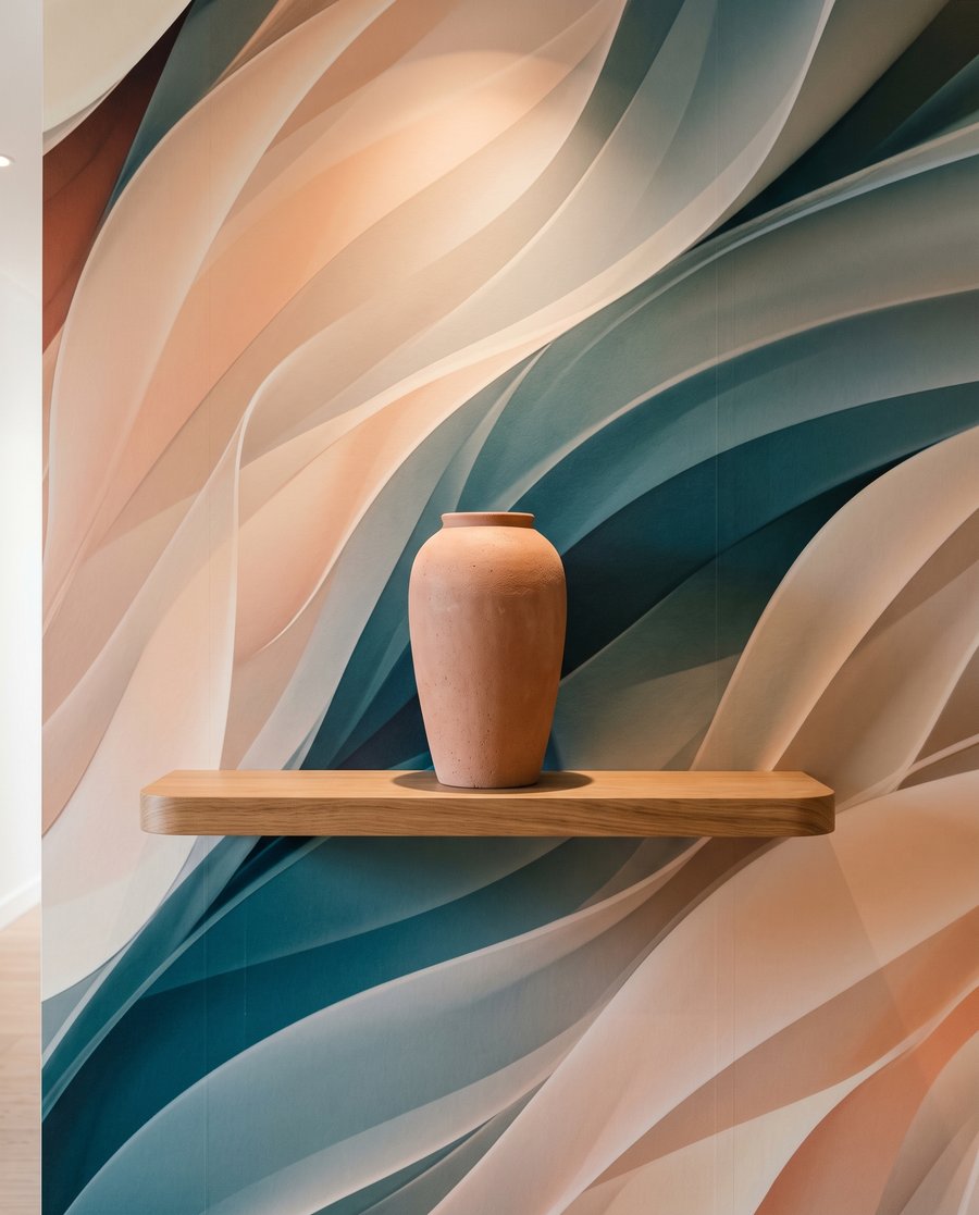 Pastelgolven vouwen door elkaar — detail