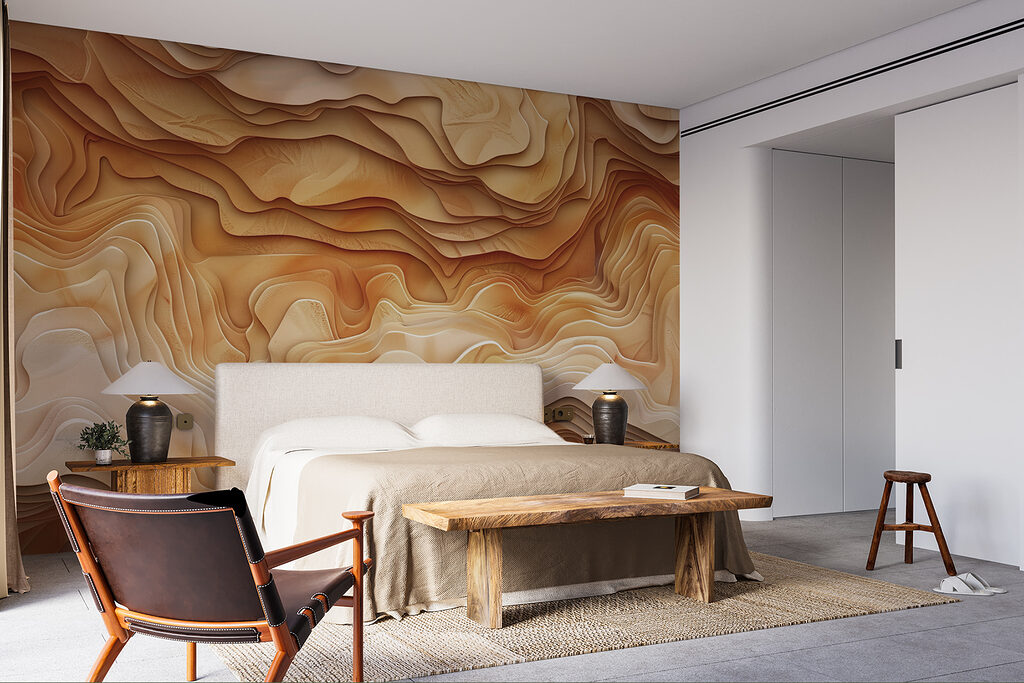 Golven van warme, vloeiende texturen — interieur 3