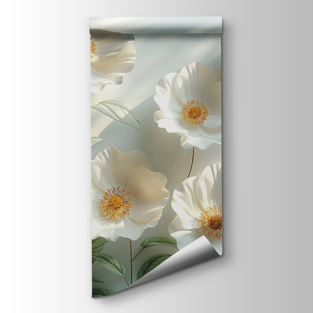 Witte bloemen vangen licht — productweergave