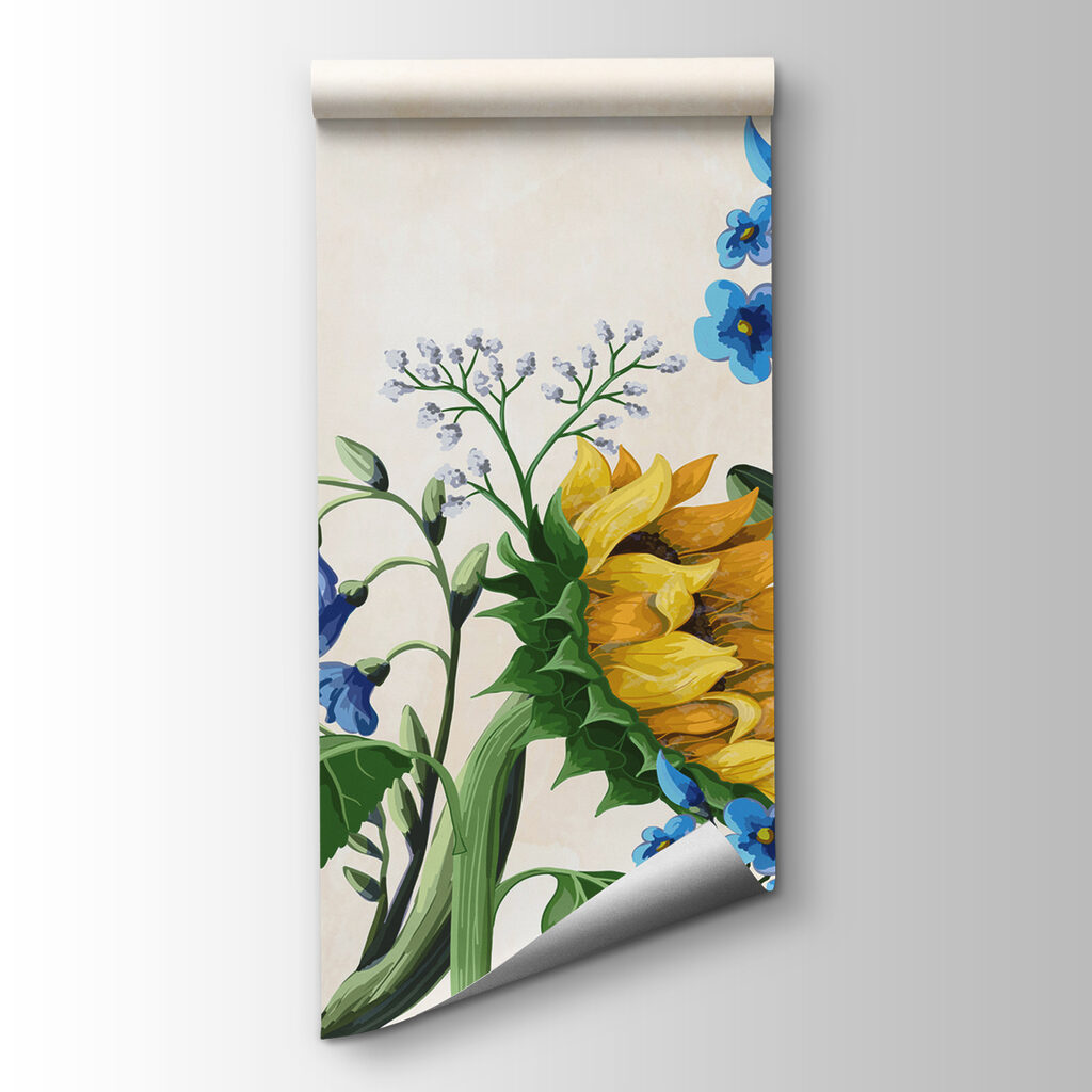 Zonnebloemen in fijne aquarel — productweergave