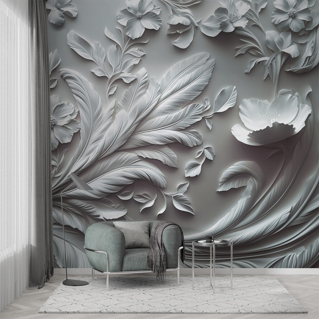 Bloemranken in zwierige lijnen — interieur 1