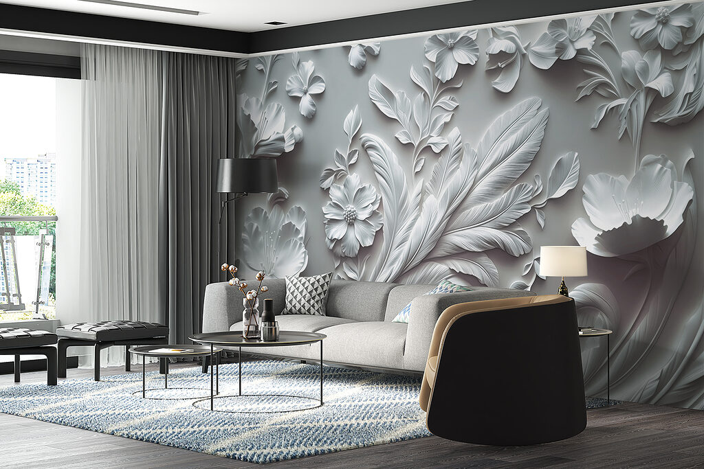Bloemranken in zwierige lijnen — interieur 3