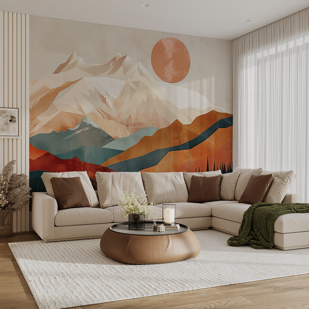 Bergtoppen onder koperkleurige zon — interieur 2