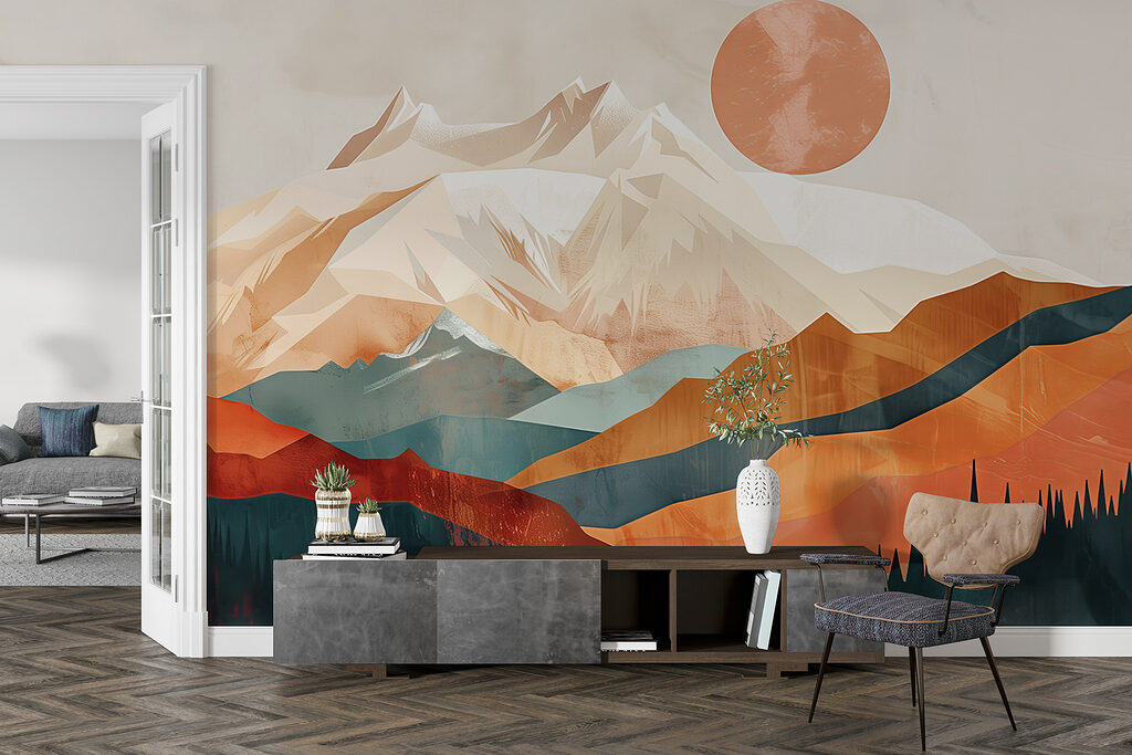 Bergtoppen onder koperkleurige zon — interieur 3
