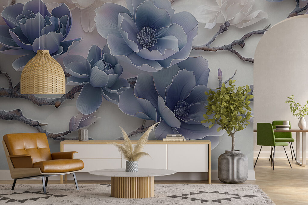 Bloesemtakken met zachte schaduwen — interieur 3