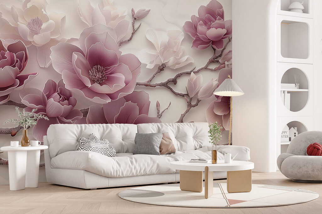 Bloesemtakken met zachte schaduwen — interieur 3