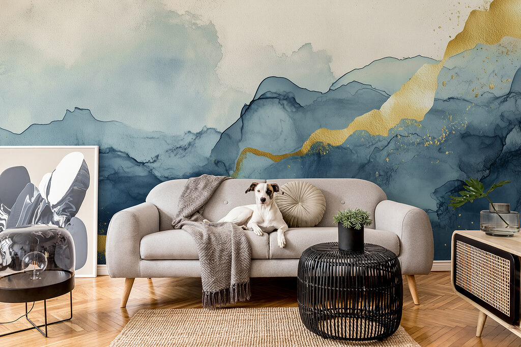 Blauwe berglagen, gouden stroom — interieur 2