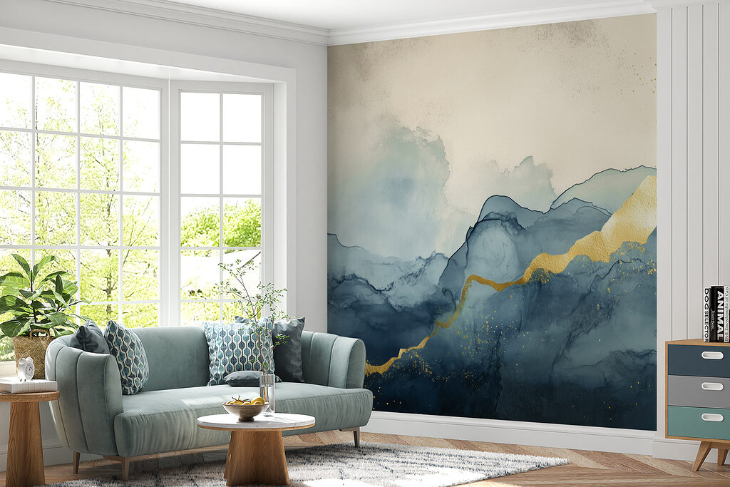 Blauwe berglagen, gouden stroom — interieur 3