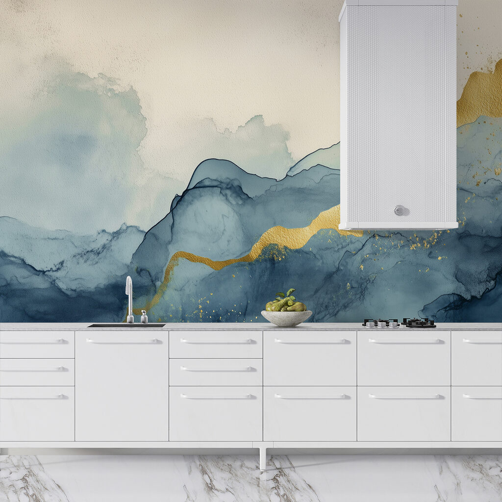 Blauwe berglagen, gouden stroom — interieur 5