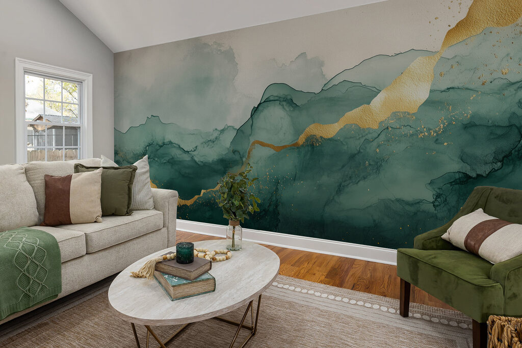 Groene stromen met goud — interieur 2