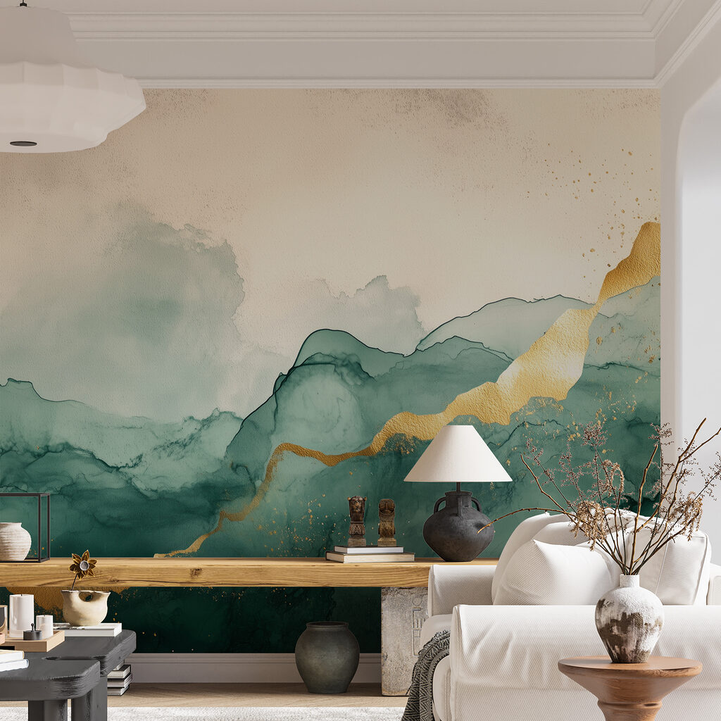 Groene stromen met goud — interieur 5