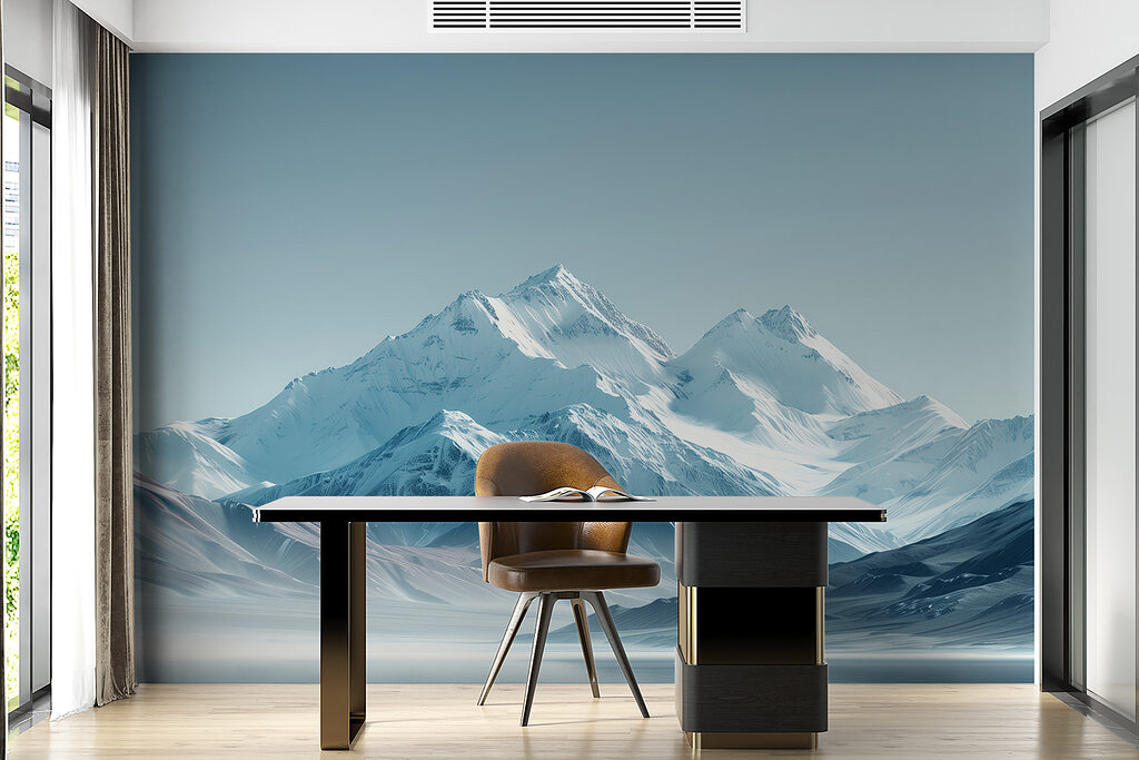 Blauwe sneeuwbergen onder ijslucht — interieur 3