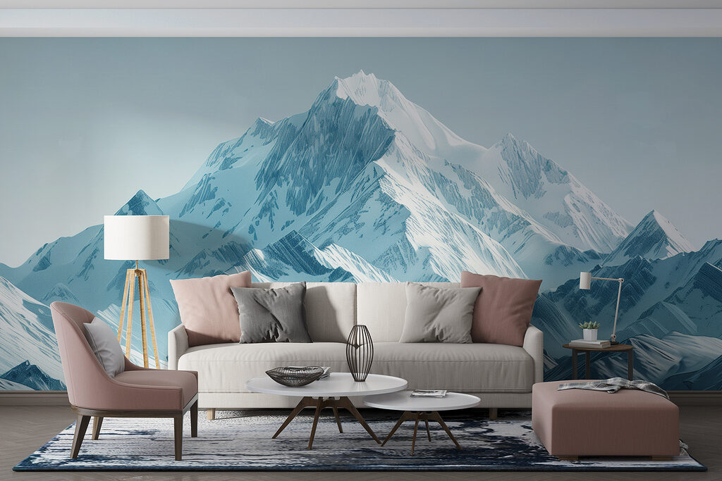 Hoge sneeuwtop in blauwgrijs — interieur 2
