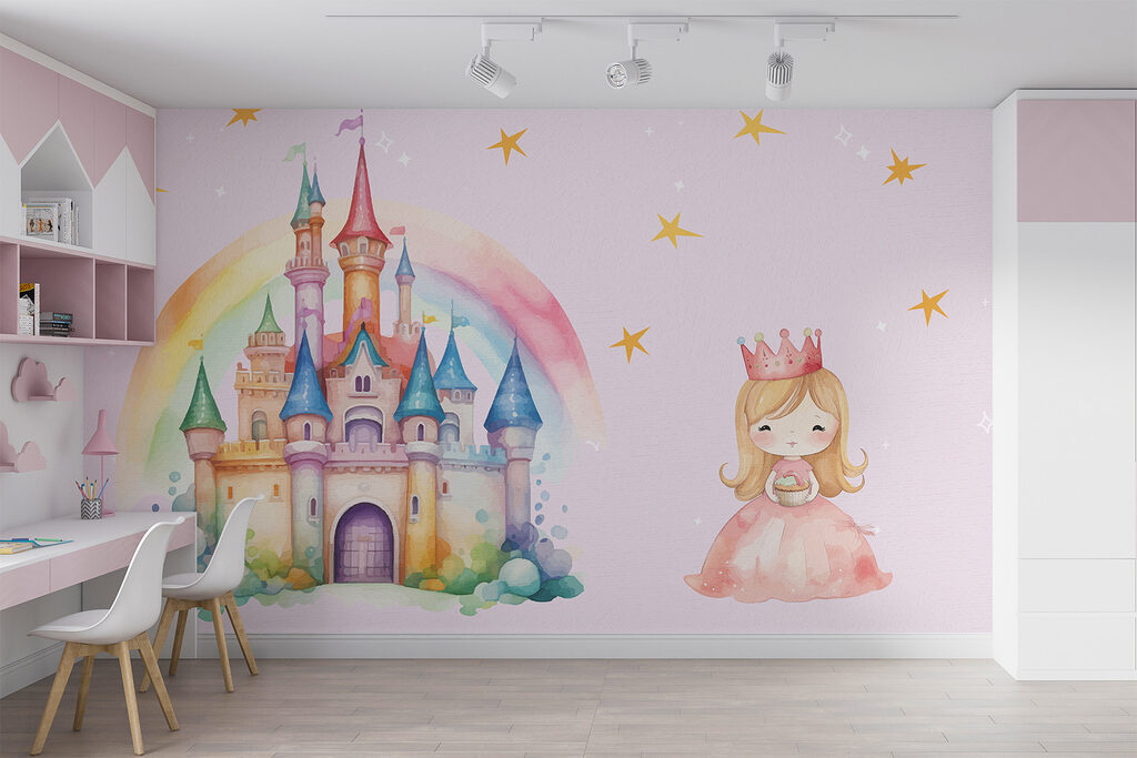 Prinses naast een regenboogkasteel — interieur 1