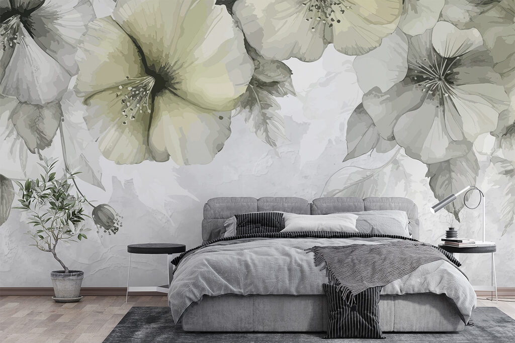 Verfijnde bloemen in zachte monochrome tinten — interieur 2