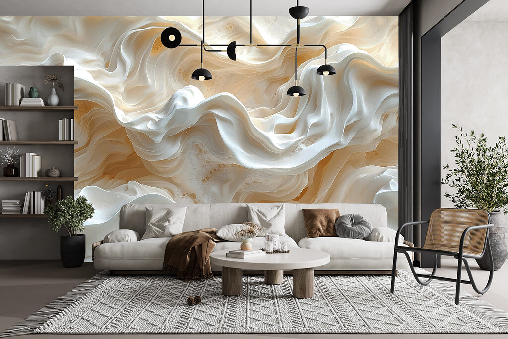 Roomwitte golven met randlicht — interieur 1