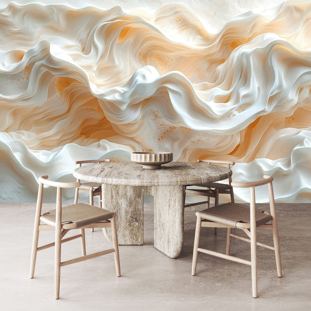 Roomwitte golven met randlicht — interieur 2