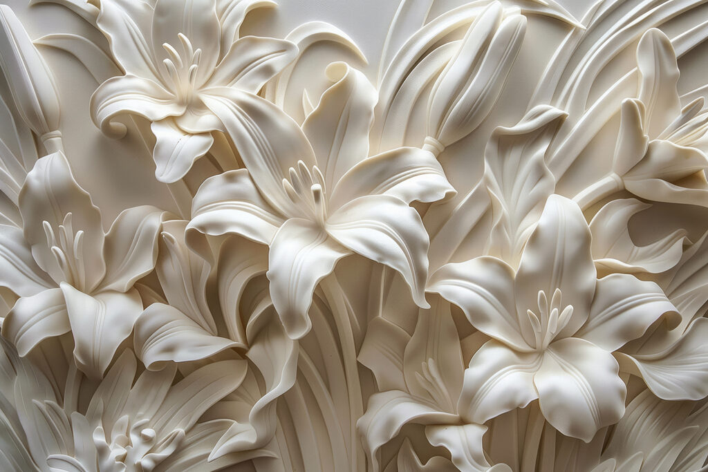 Elegant bloemmotief in zachte tinten — volledig ontwerp