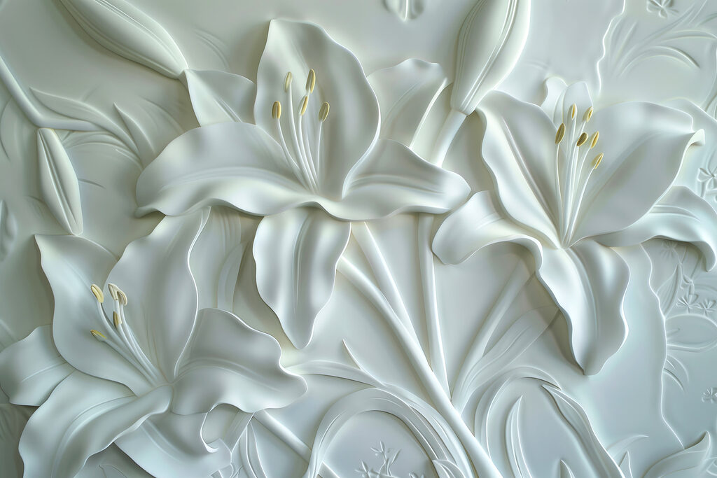 Bloemen in zacht groen — volledig ontwerp