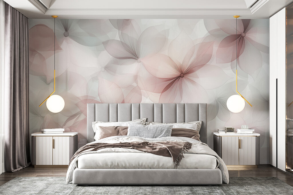 Groep bloemen op witte achtergrond — interieur 1