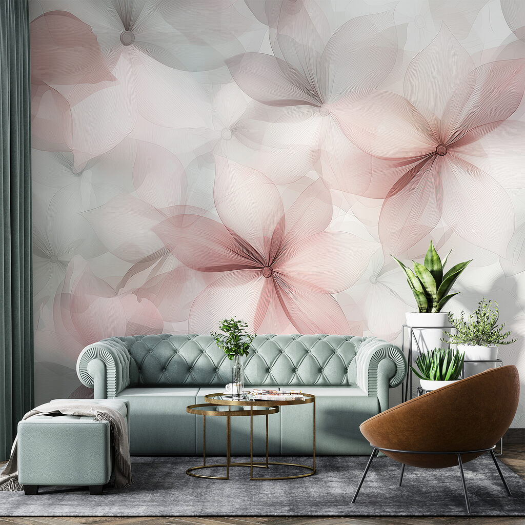 Groep bloemen op witte achtergrond — interieur 3