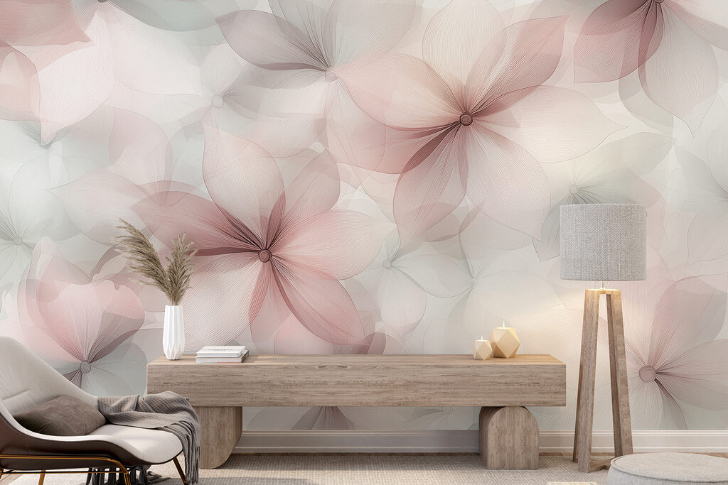 Groep bloemen op witte achtergrond — interieur 4