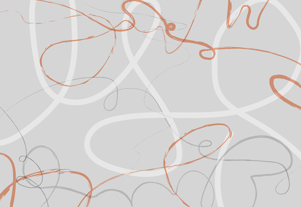 Grijze en oranje swirls — volledig ontwerp