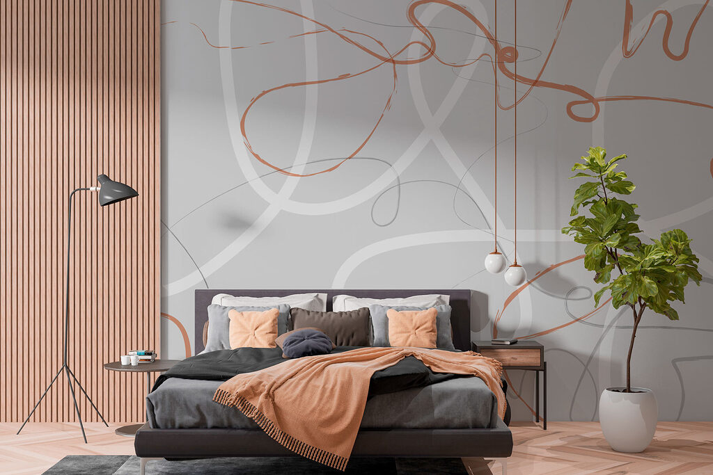 Grijze en oranje swirls — interieur 3