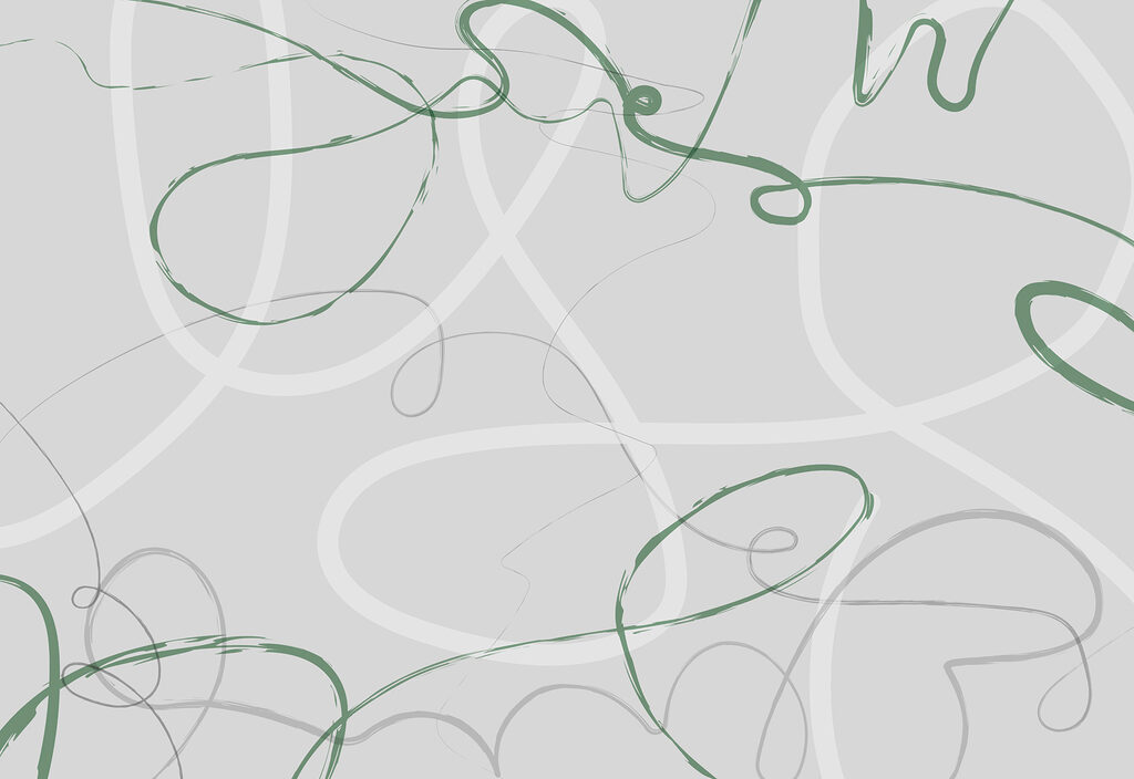 Groene en grijze zwierige lijnen — volledig ontwerp