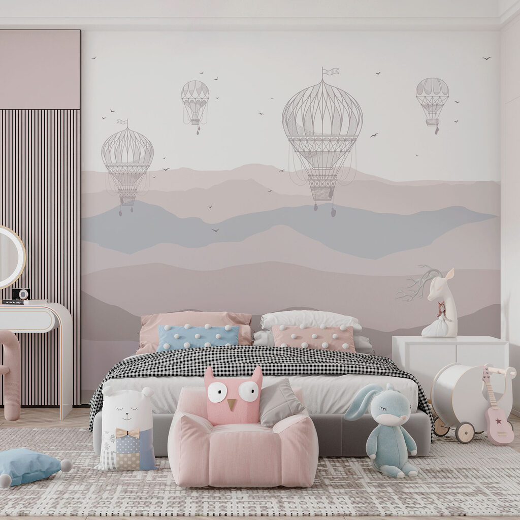 Ballonlijnen boven gedempte berglagen — interieur 2