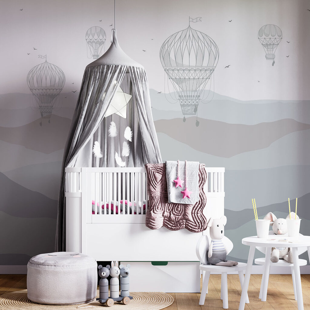 Ballonnen boven zachte heuvellagen — interieur 2