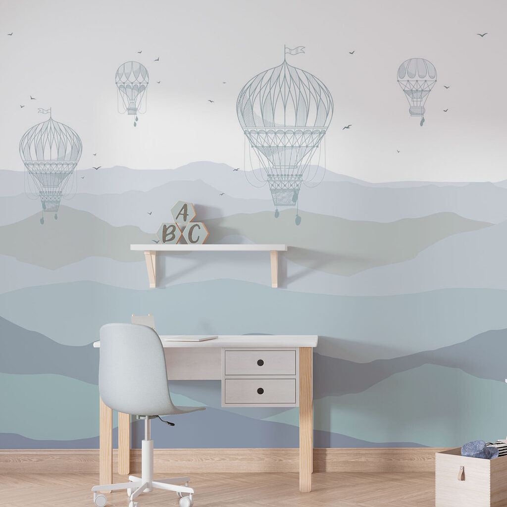 Ballonnen boven zachte heuvellagen — interieur 2