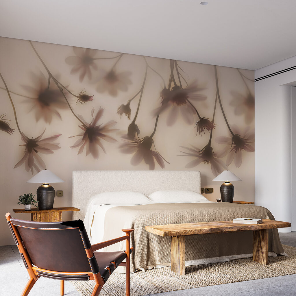 Hangende bloemen als schaduwen — interieur 1