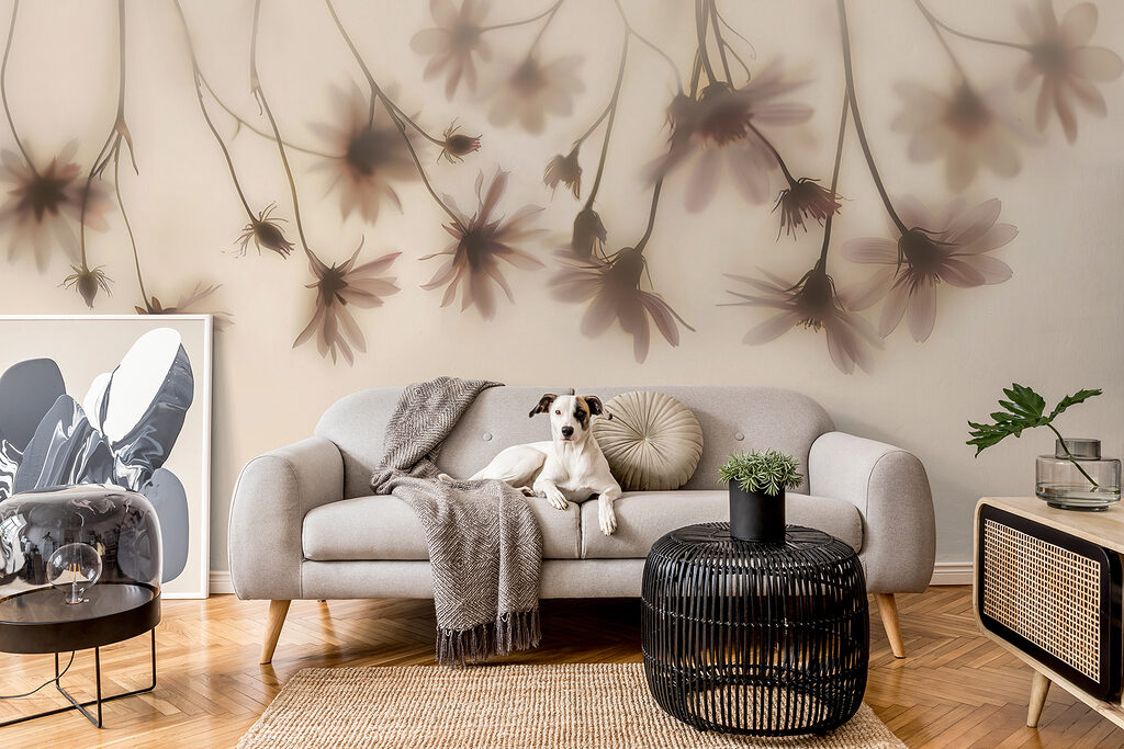 Hangende bloemen als schaduwen — interieur 6