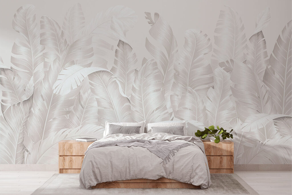 Witte palmbladeren dicht opeen — interieur 1