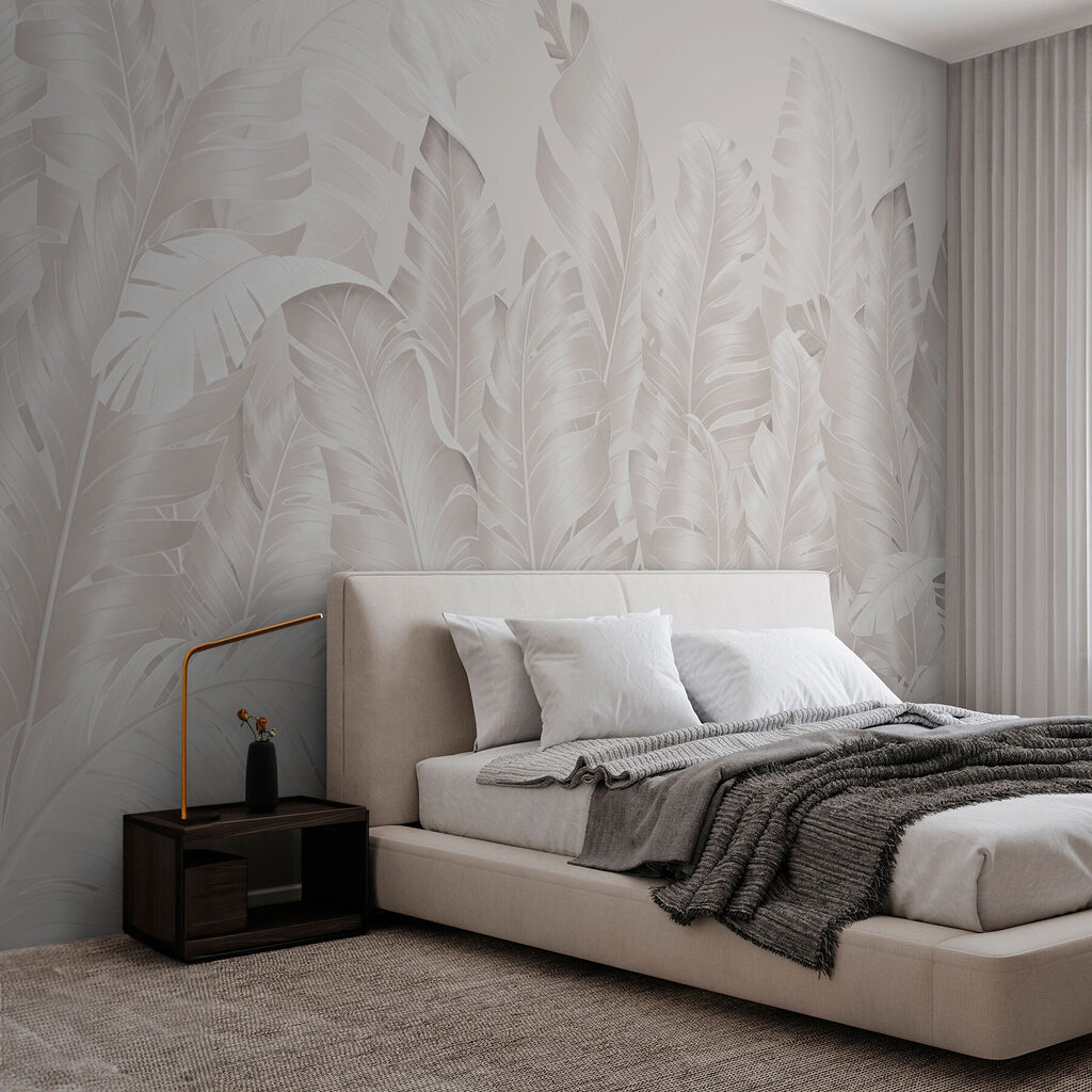 Witte palmbladeren dicht opeen — interieur 2